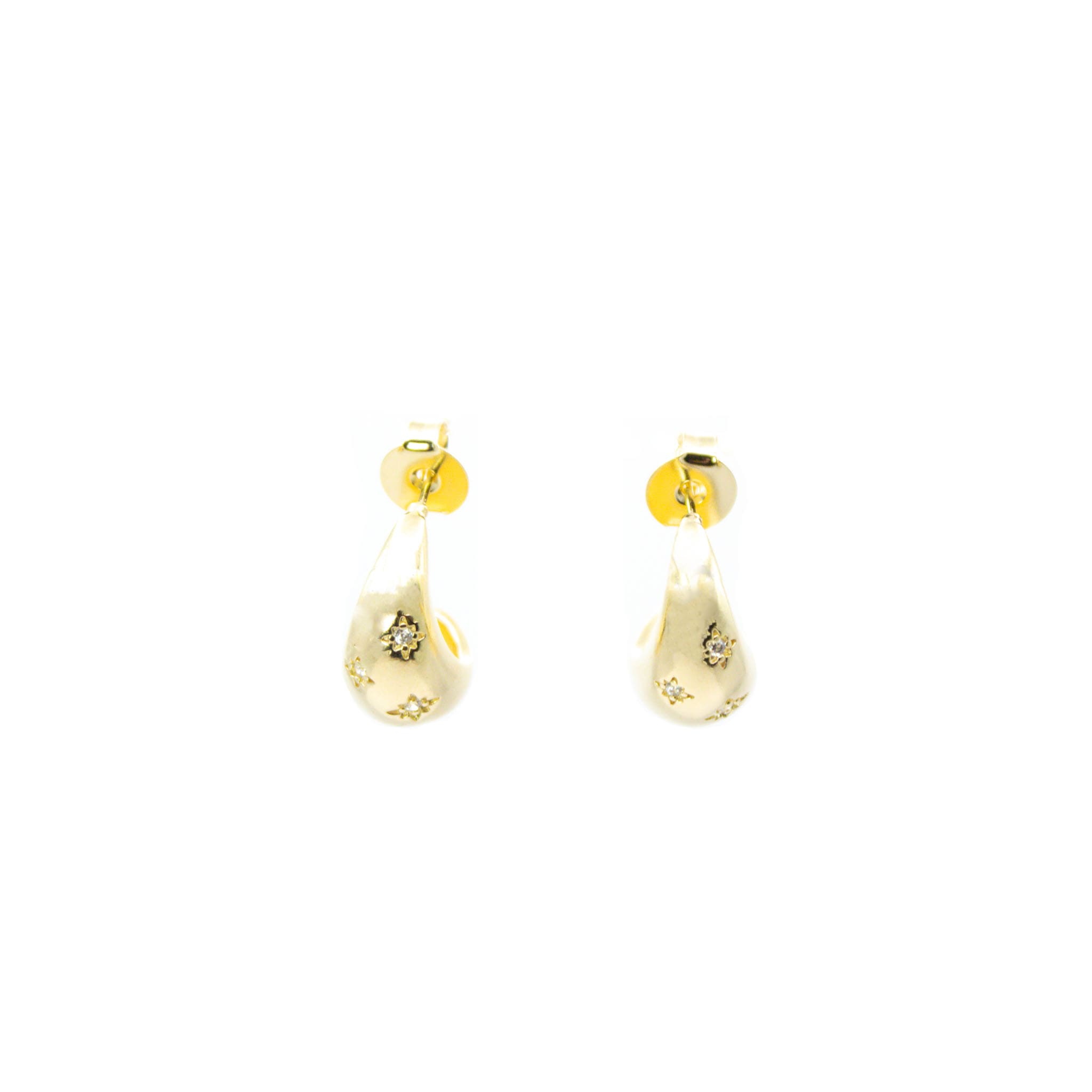 Aros Gota de Estrellas Enchape en Oro